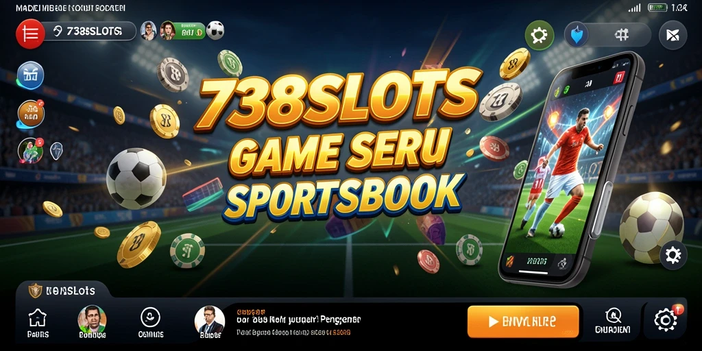 Tampilan utama gameplay 738SLOTS dengan fitur Sportsbook.