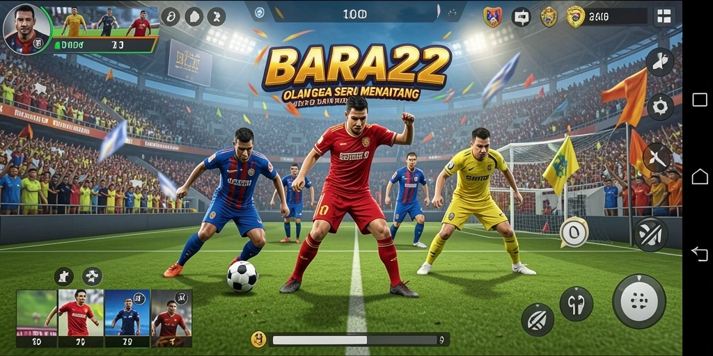Tangkapan layar BARA22 menampilkan pertandingan seru dengan grafis yang memukau.