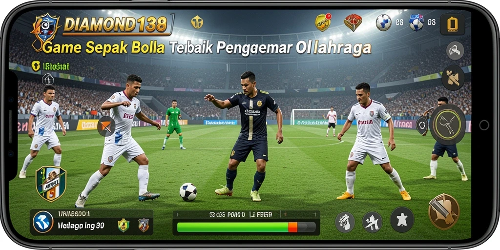 Tampilan gameplay menegangkan dari DIAMOND138 saat pertandingan sepak bola.