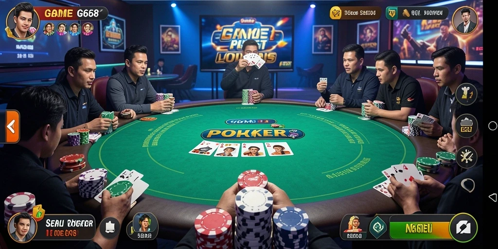 Screenshot gameplay G668 menampilkan aksi seru dalam permainan Poker.
