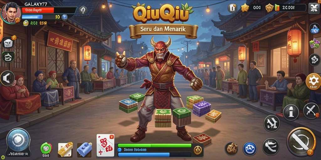 Screenshot GALAXY77 menampilkan aksi seru QiuQiu.