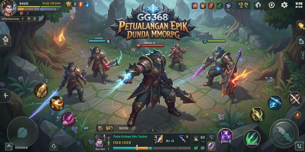 Tampilan gameplay menakjubkan dalam petualangan MMORPG.