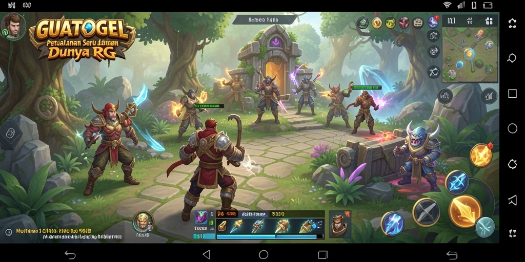 Screenshot gameplay GUATOGEL menampilkan aksi pertempuran seru.