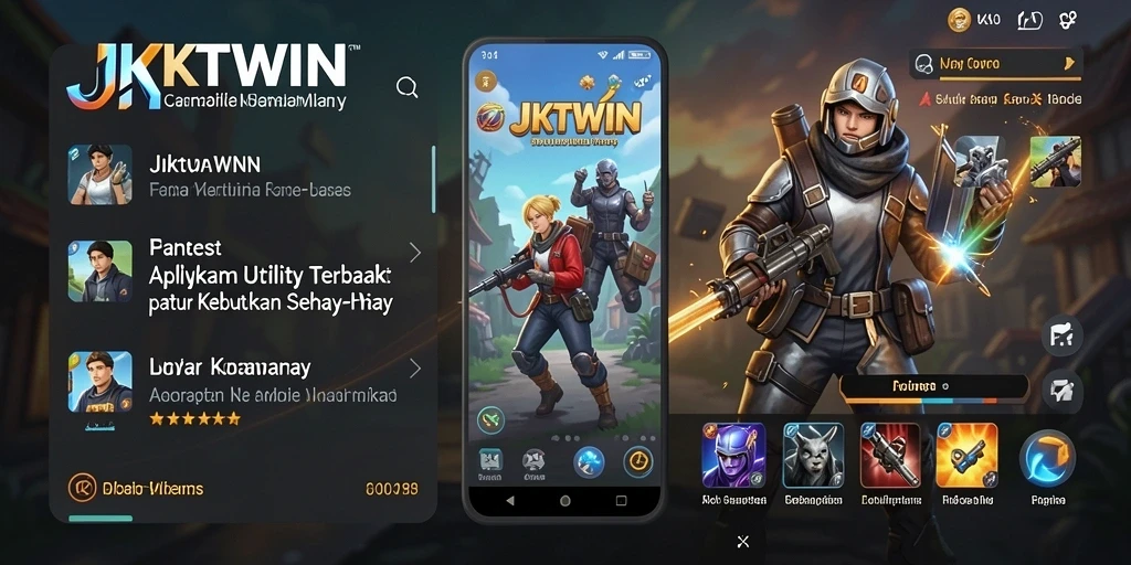 Screenshot utama JKTWIN menampilkan antarmuka aplikasi yang sederhana dan fungsional.