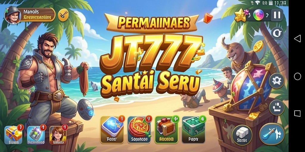 Screenshot utama JT777 menampilkan gameplay santai yang asyik.