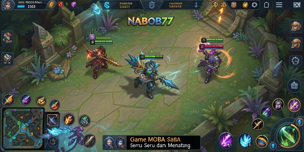 Screenshot NABOB77 menampilkan aksi seru dalam permainan MOBA.