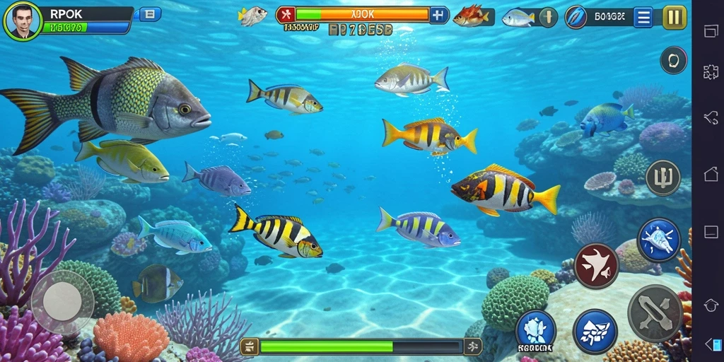 Tampilan gameplay RPOK yang menarik saat menembak ikan.