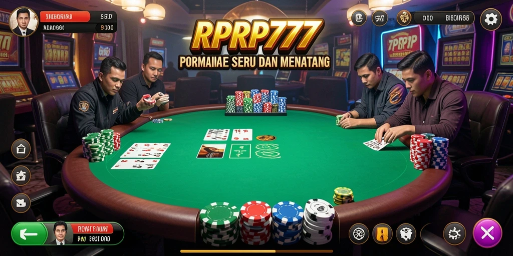 Tampilan gameplay seru dalam aplikasi Poker RPRP777.