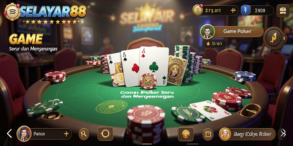 Tampilan menarik gameplay Poker di SELAYAR88.
