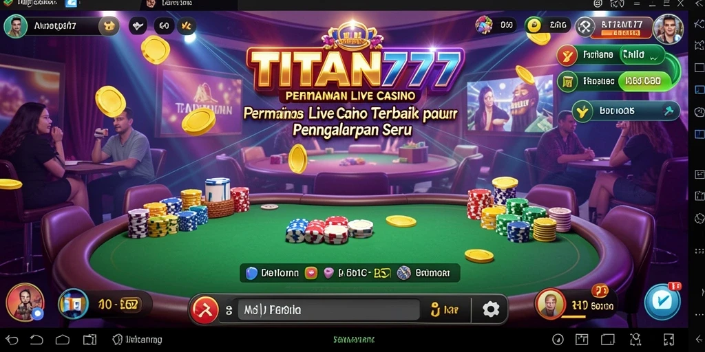 Tampilan permainan Live Casino yang mendebarkan di TITAN777.