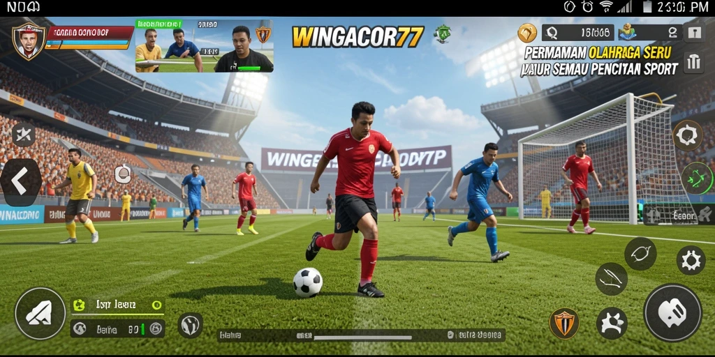 Tampilan gameplay WINGACOR77 yang menarik dengan aksi olahraga seru.